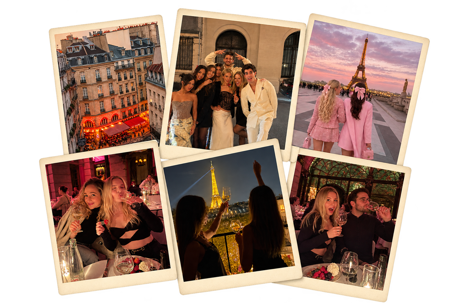 Polaroid collage of Noomad moments in Paris